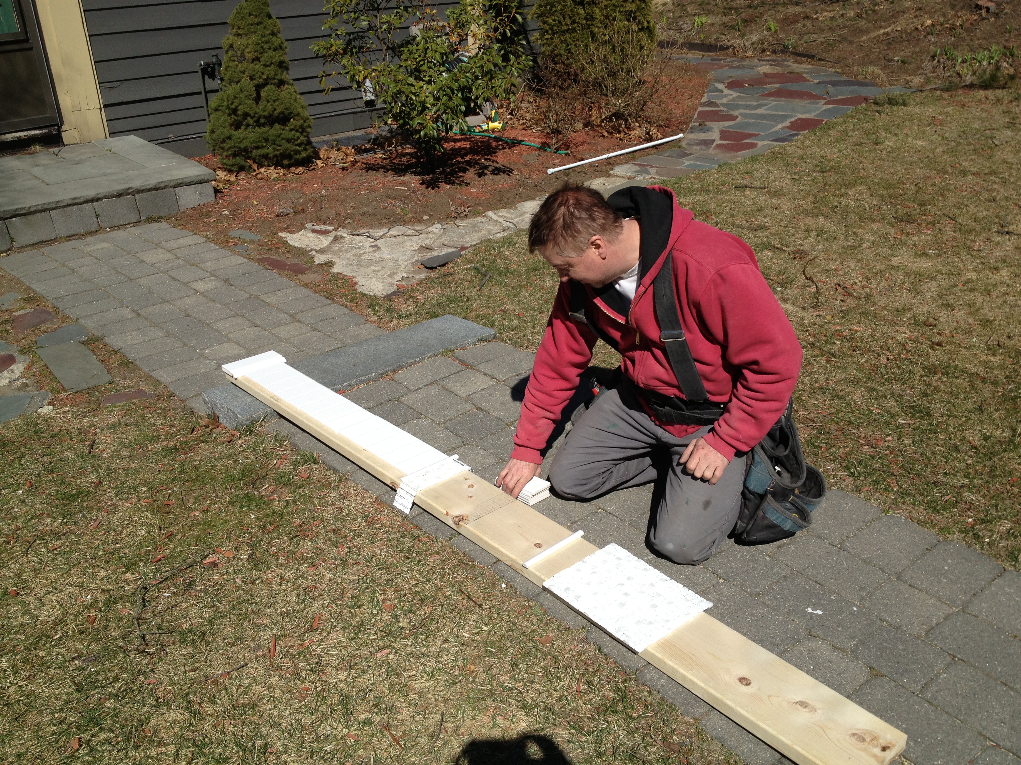 Roger - Tile Installer Extraordinaire - Laying out the tile design with me